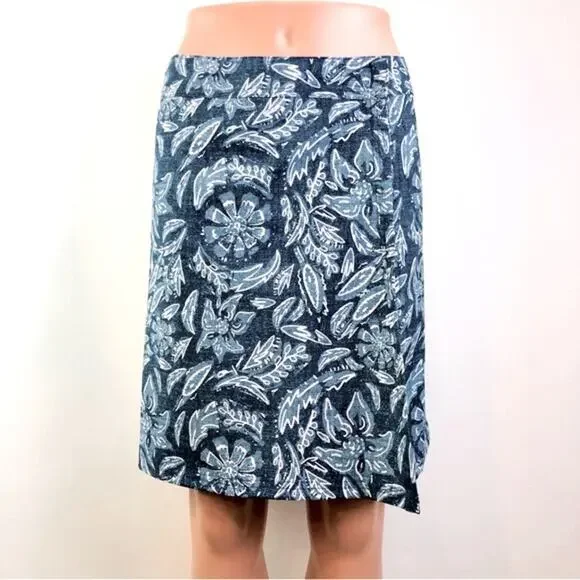 Rip Skirt Blue Rustica Denim Print Adjustable Wrap Waist Lightweight Comfort - Picture 3 of 16